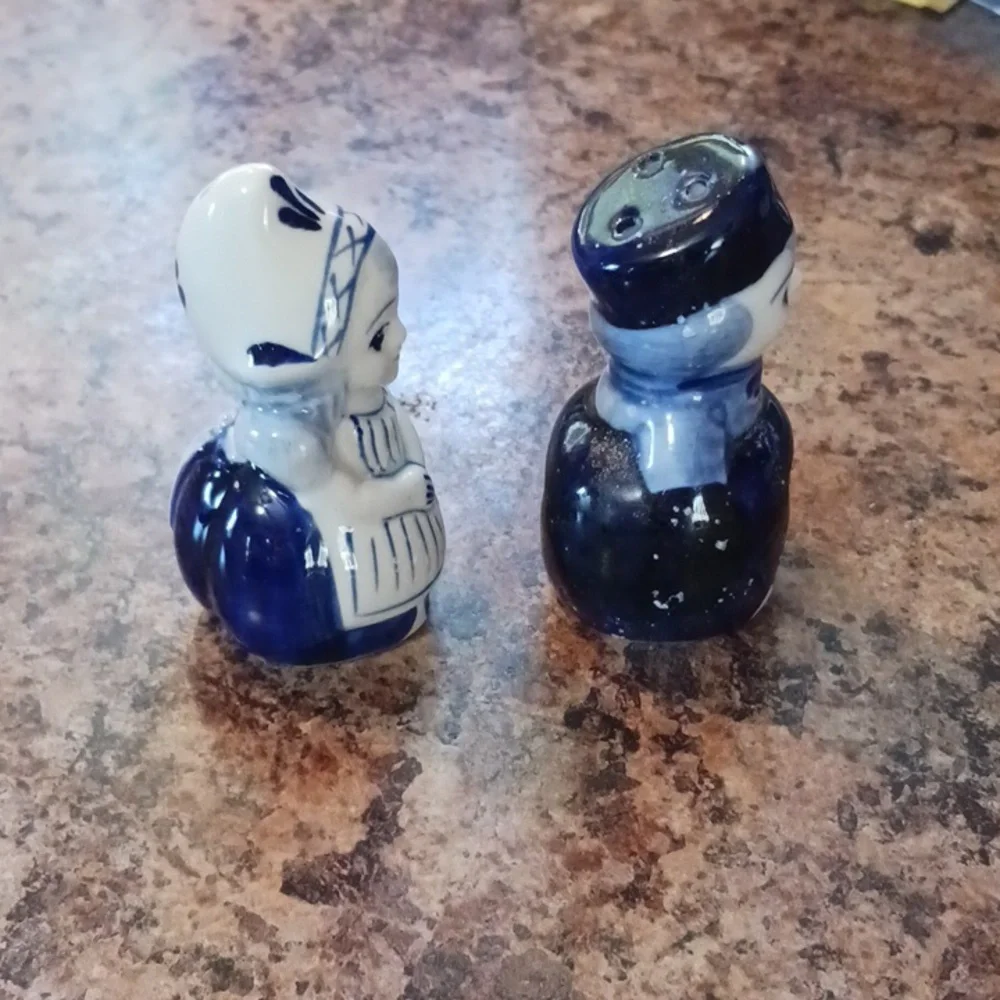 VINTAGE Danish Girl & Boy Salt & Pepper Shakers Set